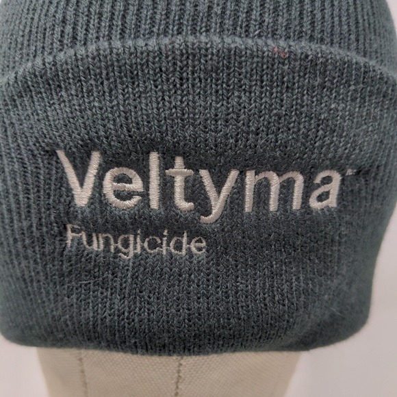 Port & Company Men's Knit Beanie Hat Black Embroidered Veltyma Fungicide Logo - Picture 4 of 12